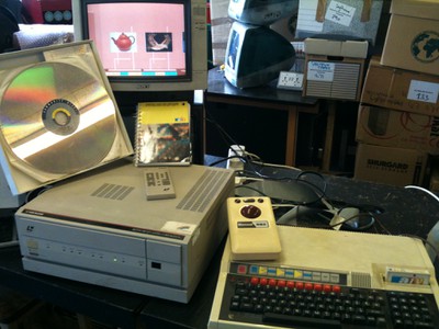 The BBC Domesday system  - Phillips Laservision LV-ROM player, BBC Master, trackball