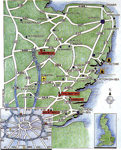 Map of East Anglia